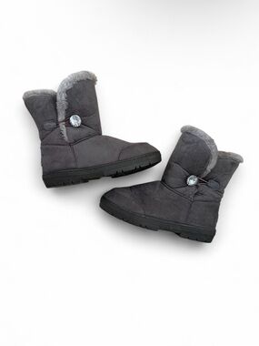 Cozy Mid-Calf Faux Fur Winter Boots - Gray